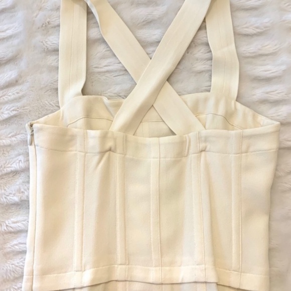 449. THEORY Rosina Bustier Ivory Jumpsuit $495 NWT Sz 4 - Picture 4 of 4